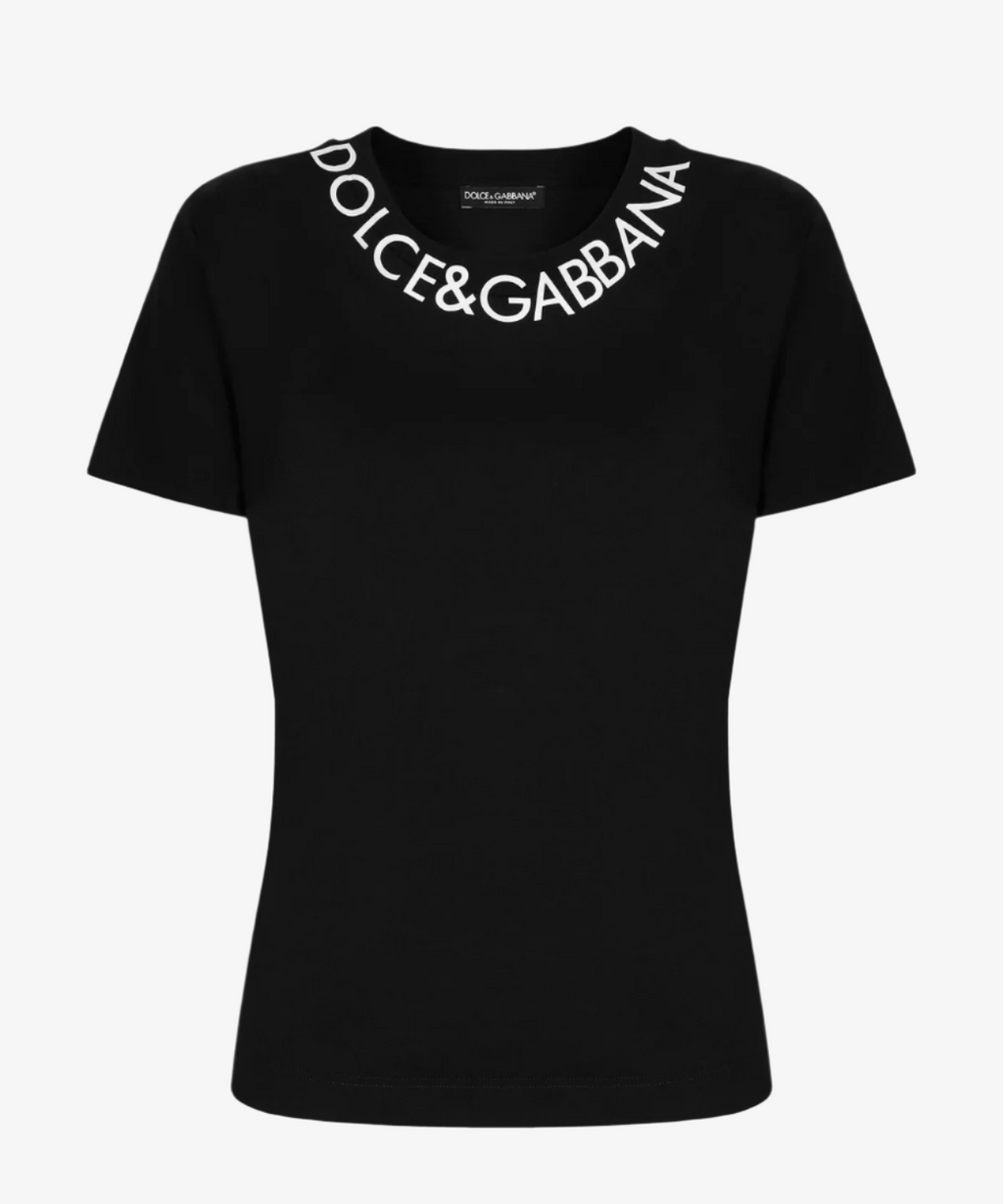 関税送料込★Dolce & Gabbana ボーダーロゴTシャツ Dolce&Gabbana Logo-Embossed Cotton T-Shirt | Saks Fifth Avenue