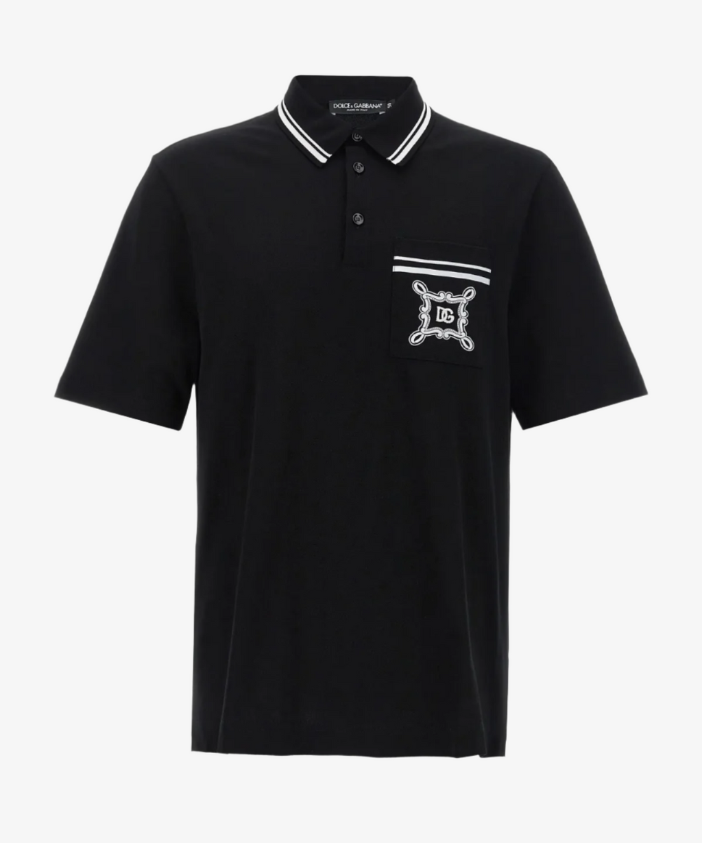 VIP【関税送料無料】希少 Dolce & Gabbana Polo style T-shirt DOLCE & GABBANA Streifen Baumwolle Polo Shirt mit Pistolen