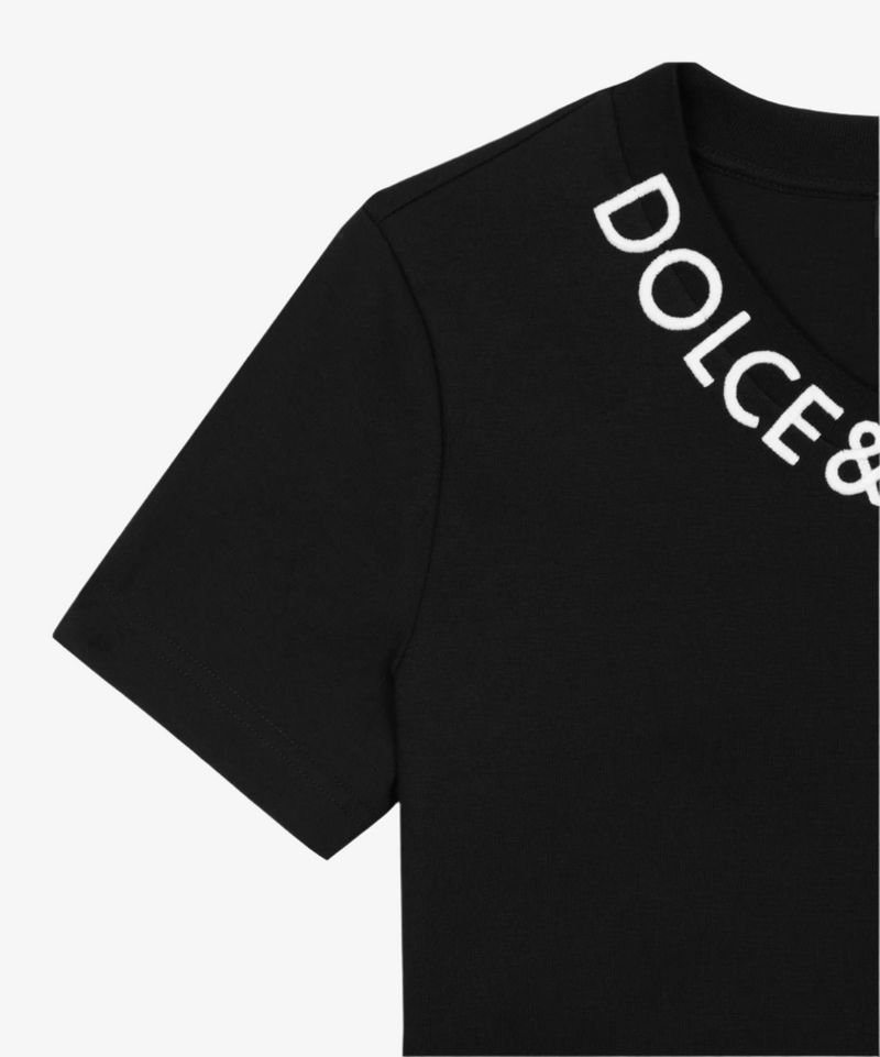 DOLCE & GABBANA レディース ロゴ Uネック Tシャツ Dolce & Gabbana Neck Logo T-Shirt – THELUXESHOPPER