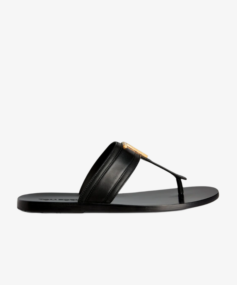 TOM FORD TFロゴ レザー サンダル ブラック Tom Ford TF Logo Thong – THELUXESHOPPER