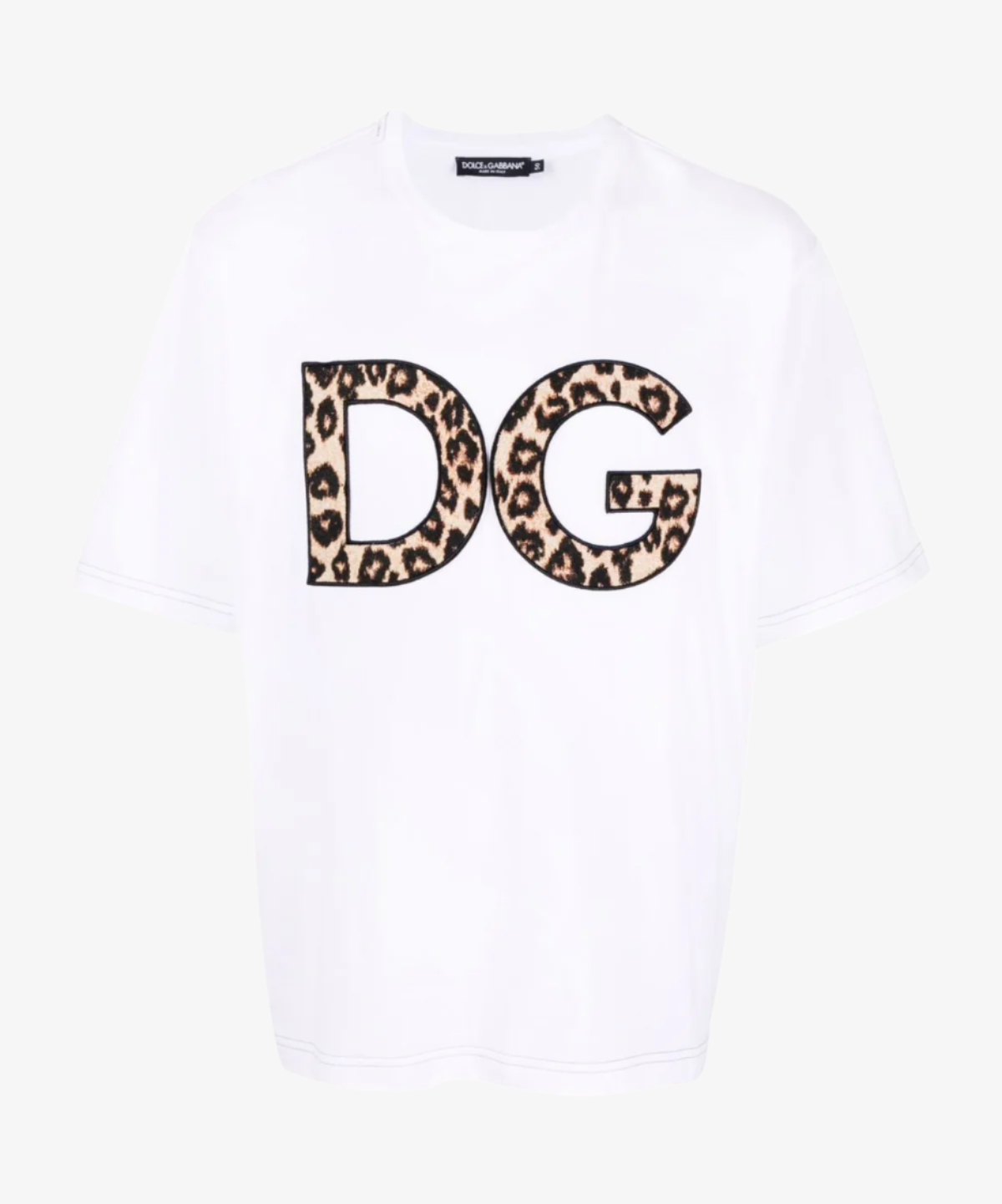 Dolce Gabbana Leopard Print DG Patch T-Shirt