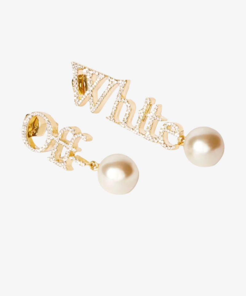 Off-White Logo Drop Earrings
