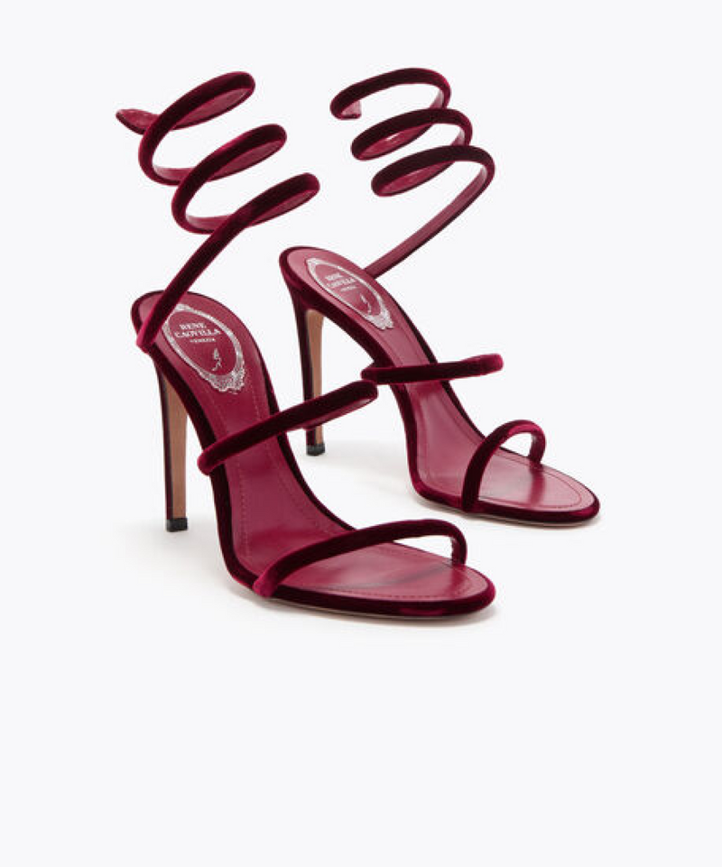 Rene Caovilla Cleo Velvet Sandals