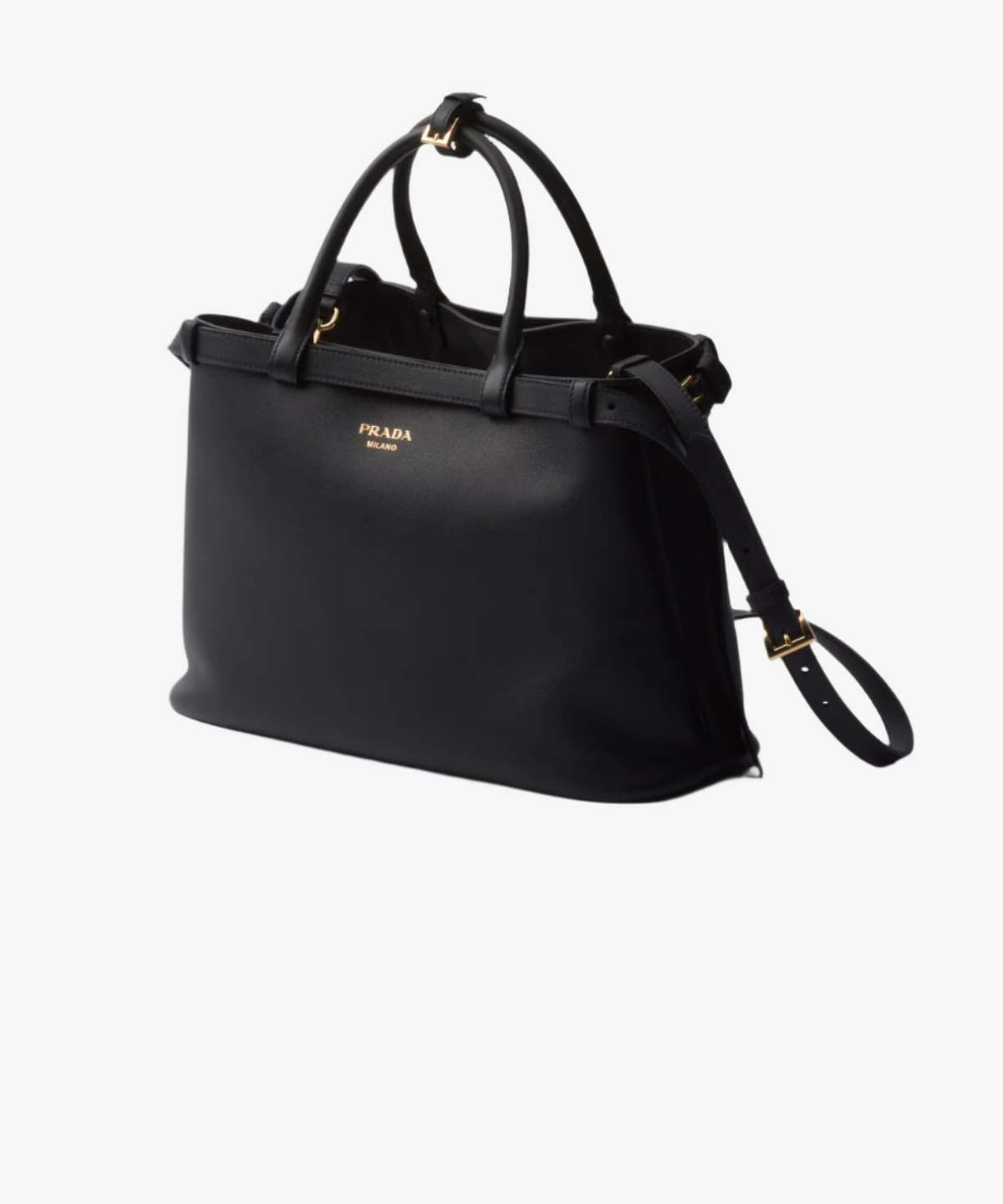 ショルダーバッグ・ポシェット Prada Prada Buckle medium shoulder bag with belt Prada Buckle Medium Leather Handbag With Double Belt