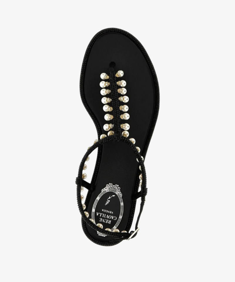Rene Caovilla Diana Pearl Flat Sandals