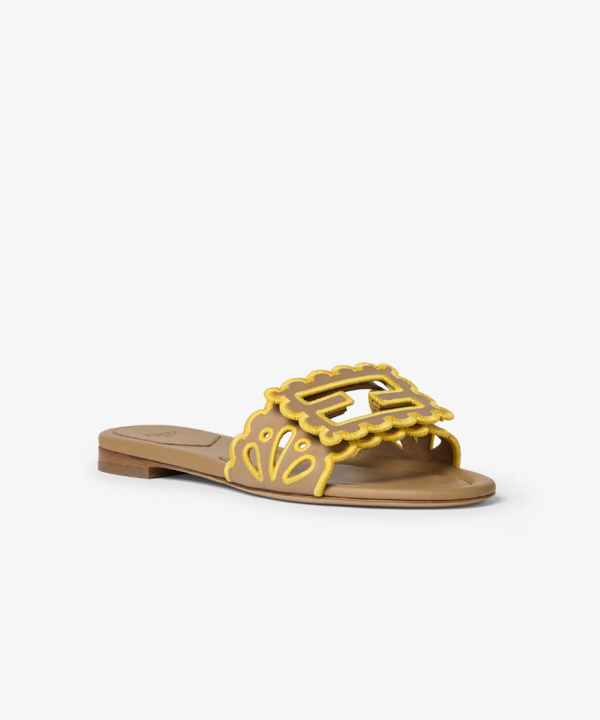 Fendi Scalloped Baguette Slides