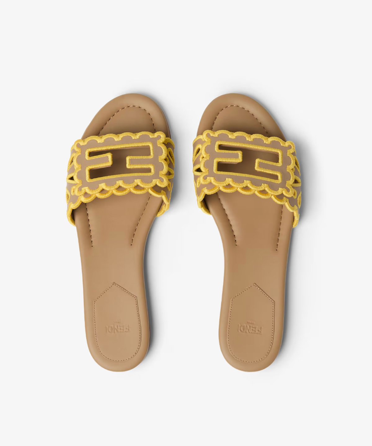 Fendi Scalloped Baguette Slides