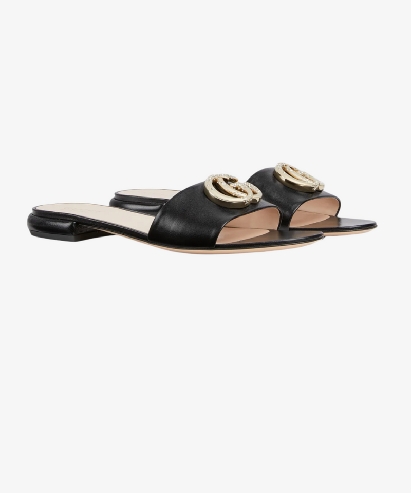Gucci Marmont Embellished Logo Slides