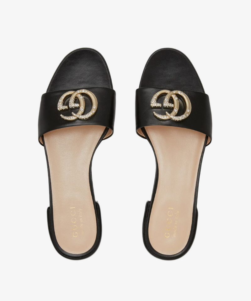 Gucci Marmont Embellished Logo Slides