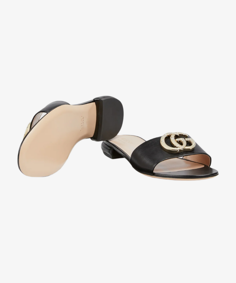 Gucci Marmont Embellished Logo Slides