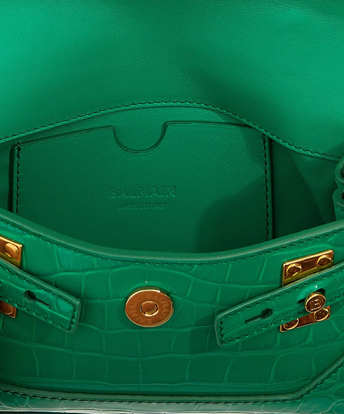 Balmain B-Buzz 19 Croc Embossed Bag