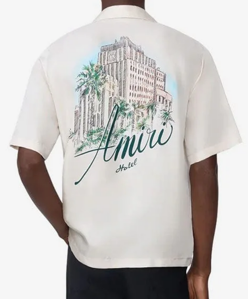 Amiri Hotel Bowling SS Silk Shirt