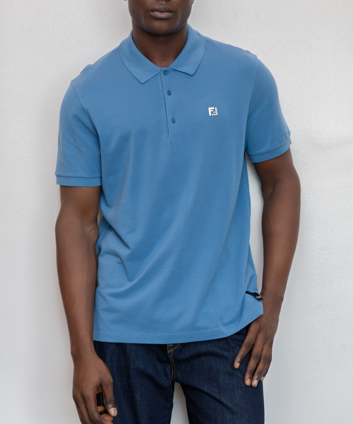 Fendi Metal FF Logo Polo Shirt