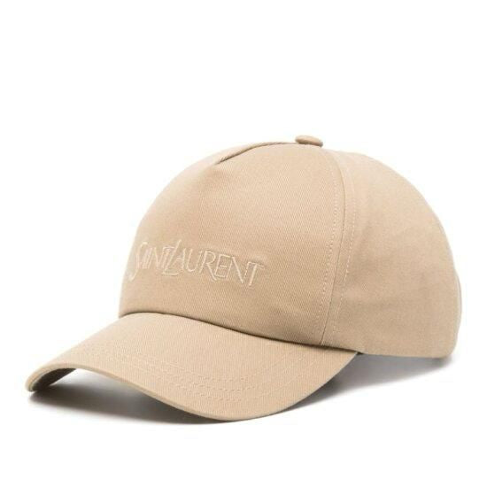 SAINT LAURENT, LOGO HAT/BEIGE