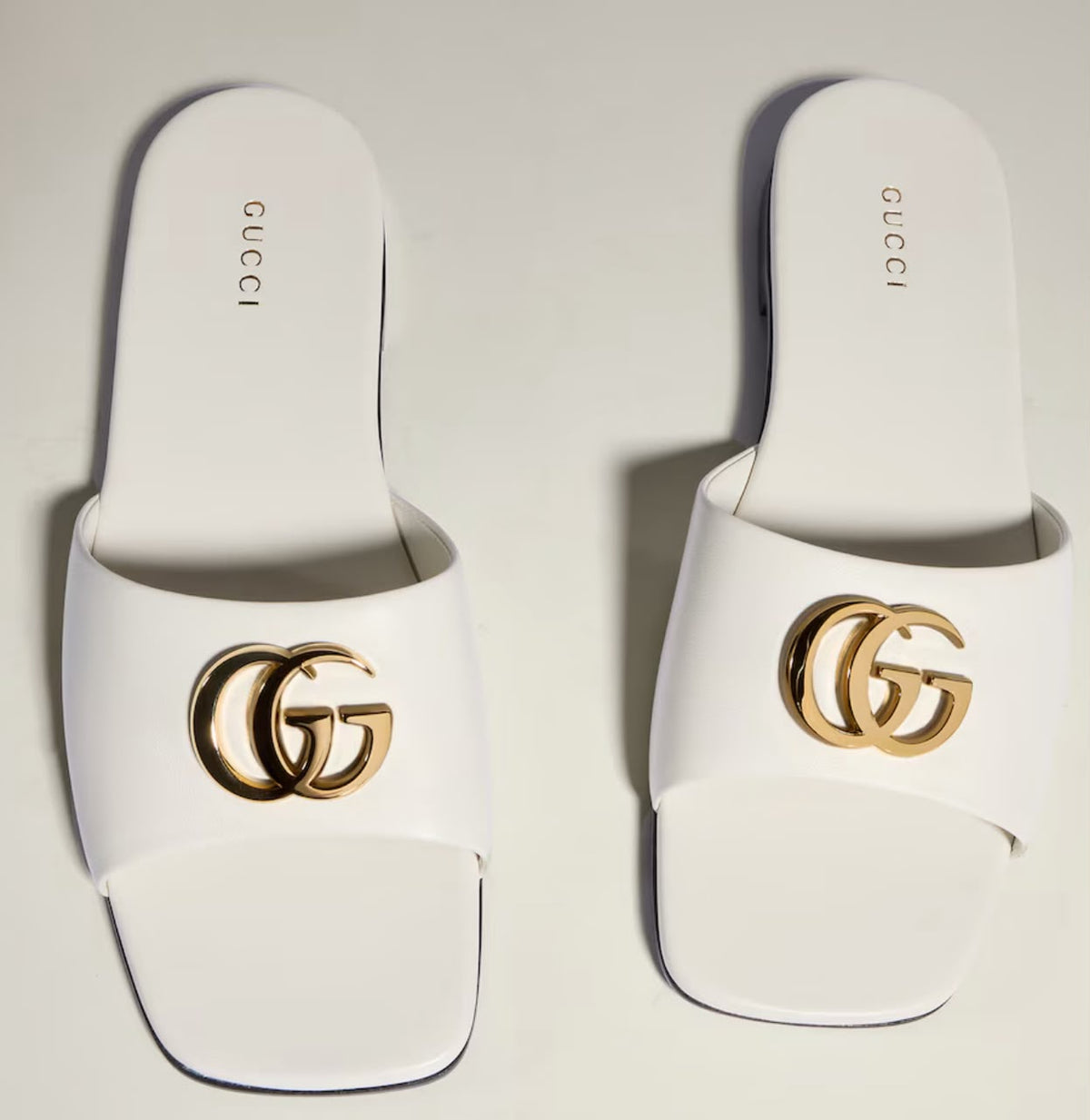 GUCCI MARMONT SLIDES/WHITE/41