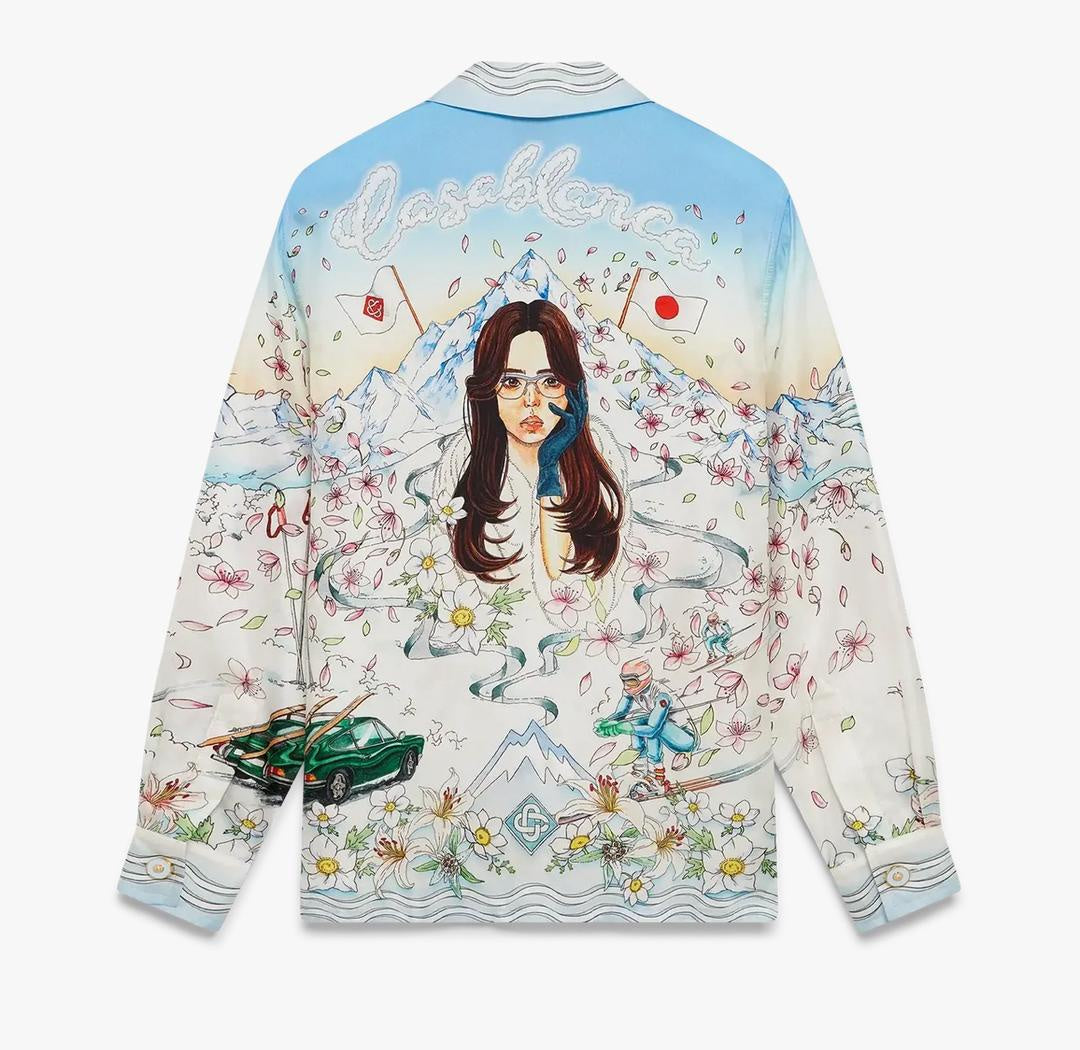 CASABLANCA L'HIVER FLEURI LS SILK SHIRT/L